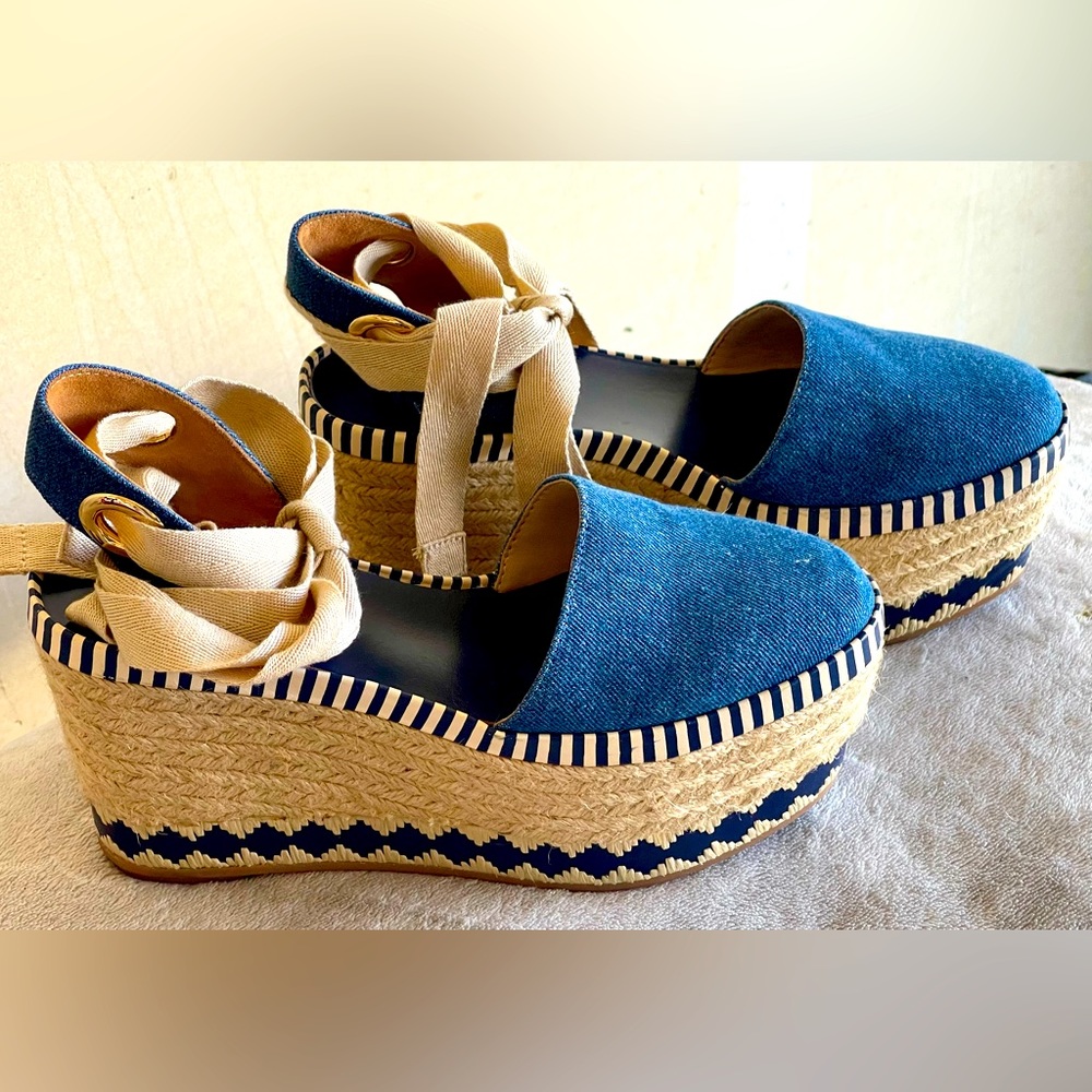 Cute Original Tory Burch Wedge Espadrille /Excellent Condition / Size 5 1/2